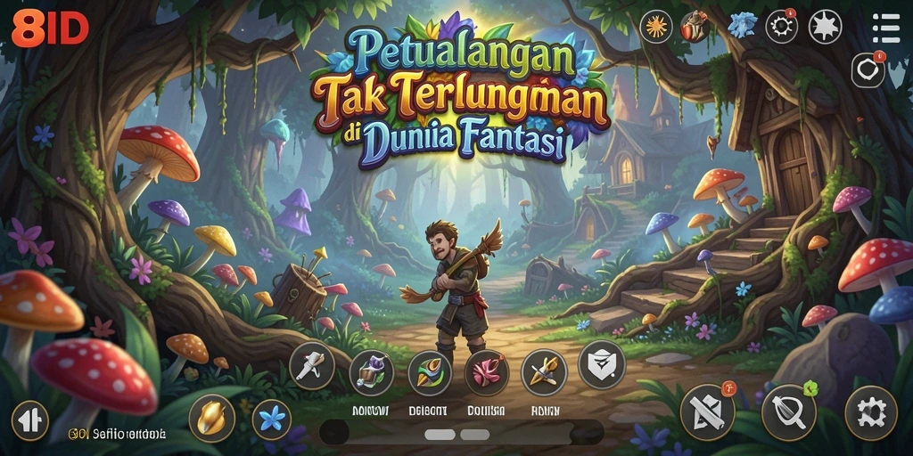 Tangkapan layar menunjukkan gameplay yang mendebarkan dari 8ID di dunia petualangan.