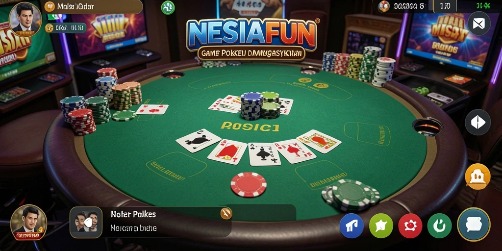 Tangkapan layar NESIAFUN menampilkan pengalaman gameplay Poker yang seru.