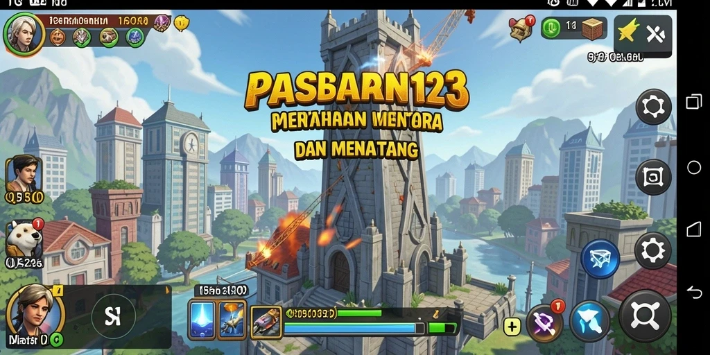 Screenshot gameplay PASAR123 menampilkan aksi seru Tower Defense.