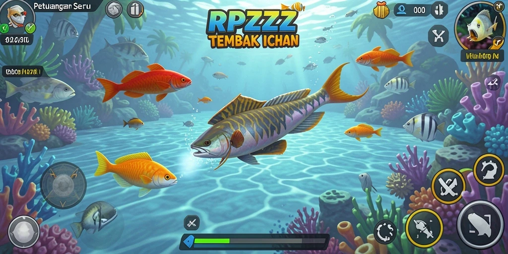 Screenshot RPZZZ menampilkan aksi seru menangkap ikan besar.