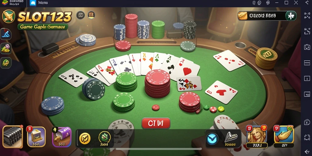 Tampilan menarik dari gameplay Gaple di SLOT123.