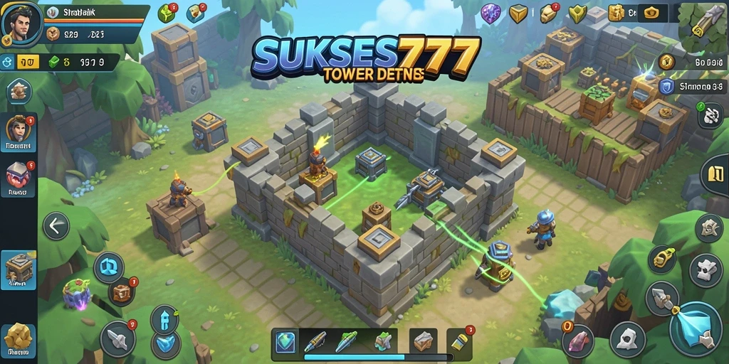 Tampilan mendebarkan gameplay Tower Defense di SUKSES777.